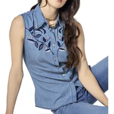 Blusa Mezclilla Mri Oe161 Para Mujer Color Azul E8