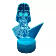 Mini Darth Vader Star Wars Lampara Ilusión 3d 7 Colores Led