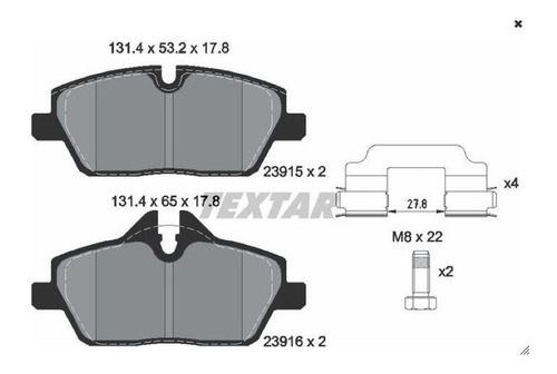 Balatas Delanteras Mini Cooper Base 2006-2020 Textar Foto 2