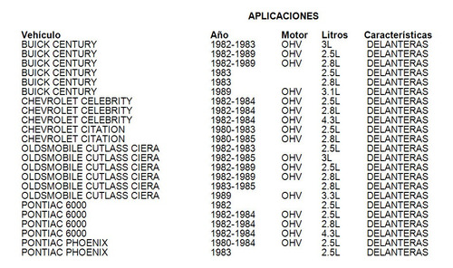 Balatas Delanteras Phoenix 1982 Fritec 2.8l Pontiac Foto 5