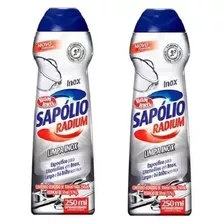 Kit 2 Sapólio Radium Limpa Inox Saponáceo Cremoso 250ml