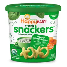 Snackers Happy Baby Snacks Orgánicos Para Niños Gluten Free Sabor Crema De Espinaca