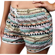 Short Feminino Tactel Com Elastano Estampado