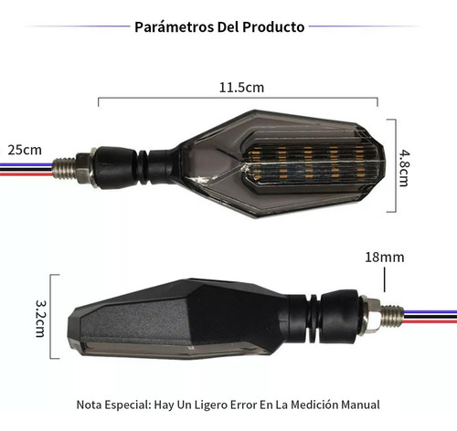 Direccionales Focos Faros Led Motocicleta Efecto Neon 2pz Foto 2