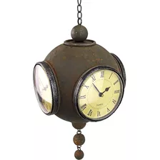 Reloj Esférico Colgante Colgante De Cuatro Lados Grunge Vict