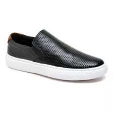 Tênis Masculino Sapato Slip On Sapatenis Couro Babuche Moda