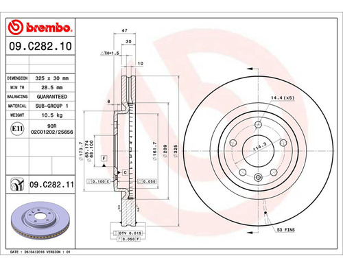 Par Discos Brembo Ford Explorer Xlt 2015-2019 Delantero Foto 2