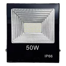 Foco Reflector Led De 50w Reales Ip66 Para Exterior Color De La Carcasa Negro Color De La Luz Blanco Frío