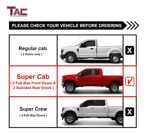 Tac Side Step Fit 1997-1998 F150/f250ld Super Cab 3 Puertas  Foto 4