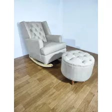 Sofá Sillón Mecedora Amamantar + Puff Apoya Pies 