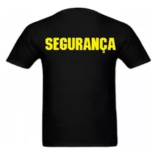 Camiseta Preta Segurança Escrito Amarelo Vigilante Escolta 