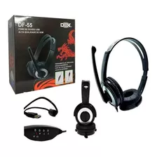 Fone De Ouvido Headset Gamer Df-55 Dex Com Usb E Controle 