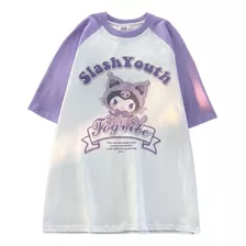 Camiseta De Manga Curta De Verão Sanrio Kuromi My Melody Top