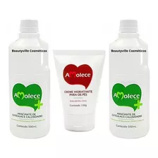 02 Amolece Amaciante Cutículas Calos 500ml + Creme Pés 100gr