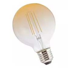 Lámpara Led Filamento Globo G80 Ambar 8w Vintage Interelec Color De La Luz Super Calida