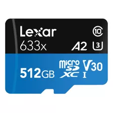 Cartão De Memória Lexar Lsdmi512gbbap633a High-performance 633x Com Adaptador Sd 512gb