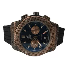 Relógio Masculino Geneve Carbono Aço Funcional Hublot Carbon