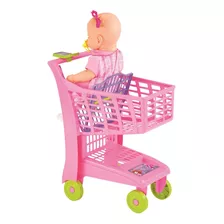 Carrinho De Compra Infantil Mercadinho Rosa Magic Toys 871