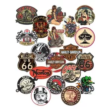 Kit 35 Adesivos Cafe Racer Harley Davidson Bobber Chopper