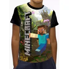 2 Camisa, Camisetas Minecraft Manga Curta Infantil