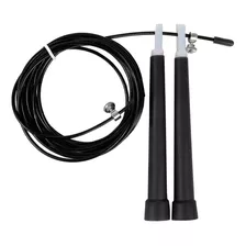 Soga De Salto Speed Rope Acero Funcional Boxeo Saltar Color Negro