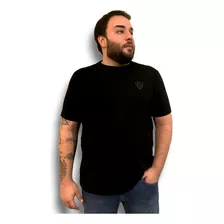 Camiseta Masculina Plus Size Manga Curta Algodão Premium