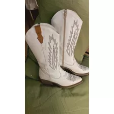 Bota Texana Bordada Cuero 100%