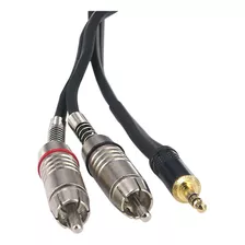 Cabo Adaptador Cabo Do 1 P2 Estéreo Macho Em 2 Rca Fêmeas Santo Angelo Sto Angelo Preto Do 1m