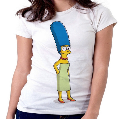 Blusa Camiseta Feminina Baby Look Simpsons Marge Mãe