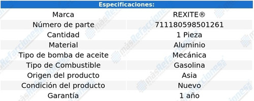 Bomba Aceite Nissan Sunny 4 Cil 1.3l 81-86 Rexite Foto 2