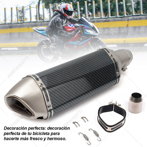 Silenciador Deportivo Moto Escape 38-51mm Acero Inoxidable Foto 2