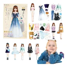 Magnetic Fashion Kids Brinquedo Vestir Princesas Montessori