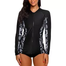 Attraco Rashguard O Camiseta De Surf Para Mujer Con Cremalle