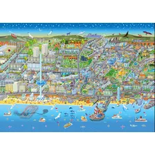 Brighton Cityscape - Puzzle (1000 Piezas), Diseo De Mapa De