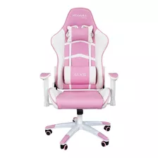 Cadeira Gamer Mx5 Giratoria Branco E Rosa - Mymax