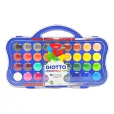 Kit Aquarela Pastilha Giotto Mini 36 Cores + 2 Pinceis 