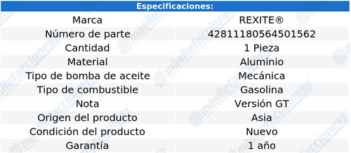 Bomba Aceite Rexite Rm-205 Pontiac Sunfire 2.4l 4cil 96-01 Foto 2