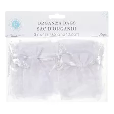 Blanco, Bolsas De Regalo De Organza, 3 X 4 Pulgadas, 36...