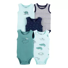 Carters Original Set Pack 5 Bodies Musculosa Animales