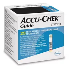 25 Tiras De Teste Glicemia Glicosimetro Accu Chek Guide