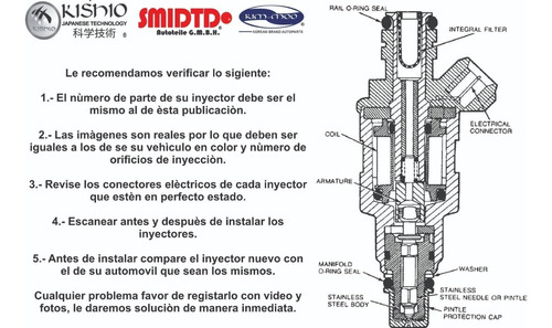 4 Inyectores Diesel Filtro Mitsubishi L200 Triton 2.5 05-14 Foto 7