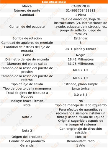 (1) Caja Direccin Hidrulica Jeep Wrangler 97/02 Reman Foto 4