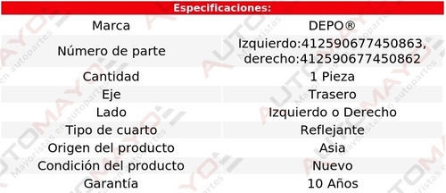 Cuarto Reflejante Izq O Der Depo 550i Bmw 2011-2016 Foto 4