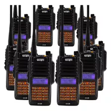 Kit 10 Rádios Comunicadores Haiz Uv9r 10w Resistente À Água