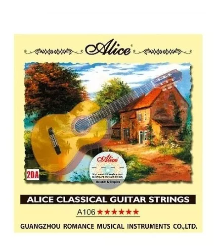 Juego De Cuerdas Para Guitarra Clásica De Nylon Alice 