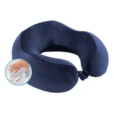 Travesseiro De Viagem Visco Nasa Ergonômico Azul Marinho