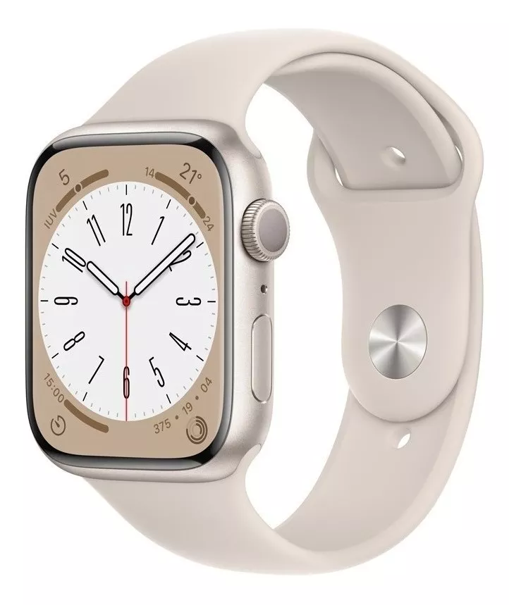 Apple Watch Series 8 Gps - Caixa Estelar De Alumínio 45 Mm - Pulseira Esportiva Estelar - Padrão