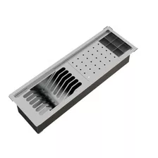 Calha Úmida Inox Canal Equipado 60cm Completa Com 3 Módulos