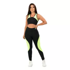 Top Croped Nadador E Legging Moda Academia Roupa Confortável