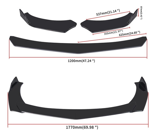 Lip Frontal Completo Parachoque Front Lip Universal Auto/r\u0026c Foto 3